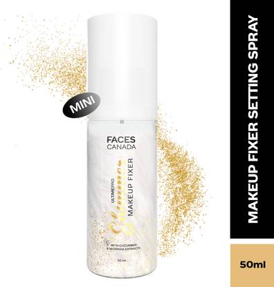 FACES CANADA Ultime Pro Shimmer Makeup Fixer Setting Spray Mini | Long Lasting Primer  - 50 ml