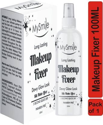 Mysmile Long Lasting Makeup Fixer 100ml |Dewy Glow Look & Silk Matte Effect 100ml Primer  - 100 ml