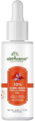 Earth Science Ayurveda 10% Kumkumadi Face Glowing Oil with Vitamin E Oil & Licorice for Radiant Skin Primer  - 30 ml