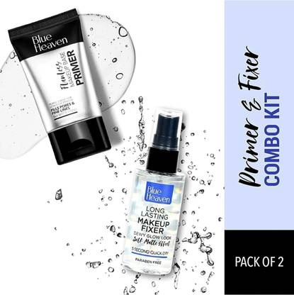 BLUE HEAVEN Flawless Makeup Base Primer 30g & Long Lasting Makeup Fixer 60ml Set Primer  - 90 ml