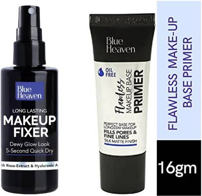 BLUE HEAVEN FLAWLESS MAKEUP PRIMER 16G & FIXER 60ML SILK MATTE FINISH Primer - 76 ml