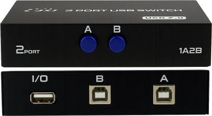 Octec 2x1 2-Port USB 2.0 Switch Hub USB Sharing Switch for Printers Ethernet Print Server