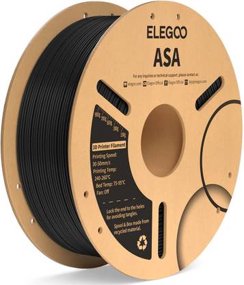 Elegoo ASA Filaments (Black): Most Affordable, and UV & weather resistance 3D Printer Filament