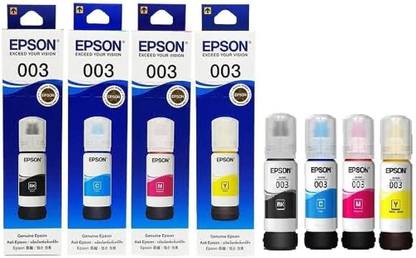 Epson 003 65 ml for EcoTank L3110/L3150/L3151/L3152/L3156/L5190 (CMYK) Ink Bottle Multi-function WiFi Color Inkjet Printer