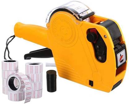 SAHICOLLECTIONS Rate Printer MRP Rate Label hand machine 8 Digits with 1 Ink Rolls 5 Label Roll Multi-function Monochrome Label Printer