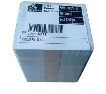 Zebra Technologies zebra branded White PVC Cards For Aadhar card,id cards Set of 500 Cards Multi-function Color Thermal Transfer Printer