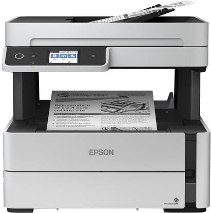 Epson EcoTank M3140 Multi-function Monochrome Ink Tank Printer (Black Page Cost: 15 Paise) with Ultra-high yield Up to 6000 pages, duplex printing & 2.4" LCD Touchscreen