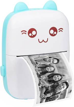 4uonly Pocket Printer, Mini Printer with Paper Output for Photo vcf15 Multi-function Monochrome Label Printer