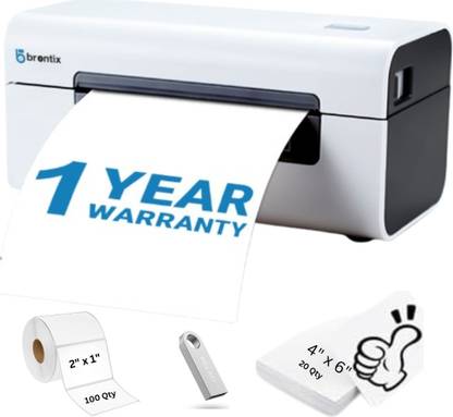 BRONTIX Thermal Printer 4x6 inch Label | 203 dpi | Barcode Printer Machine Single Function Monochrome Label Printer