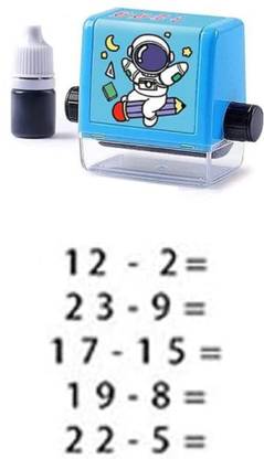 BeeDuck - Roller Digital Teaching Math Calculation Practice Questions Stamps for Kids Printing Blocks