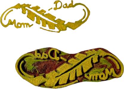 Kraftwala Handcrafted Wooden Printing Block Mom and Dad Tattoo for DIY Art Craft Printing Blocks
