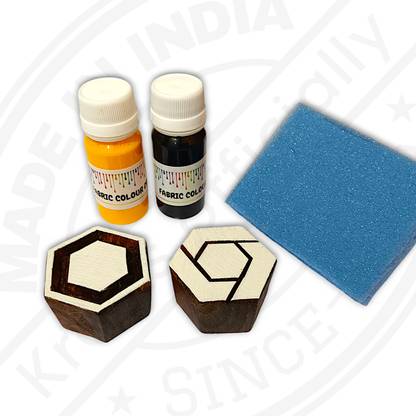 Krafts officially Handmade Hexagon Wooden blocks with printing colours 639086 Deep Carved Printing Blocks