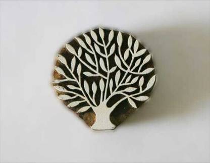 Neelam Art Tree Block Print Woodblock Stamp Brown Pottery Stamps Decorative Blocks Art Printing Blocks