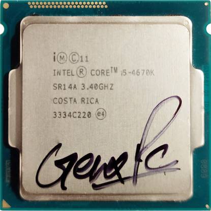जेनएक्स पीसी 3.4 GHz LGA 1150 Core i5-4670K 4th Gen. Quad-Core Desktop Processor 4-Cores 4-Threads 6 MB Cache प्रोसेसर