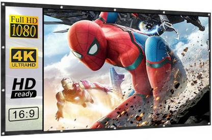 sailite 73 Inch- 5.4Ft x 3Ft (foldable) 16:9 Eyelet Projector Screen (W) 64 x 36 In (H Projector Screen (Width 162 cm x 91.44 cm Height)