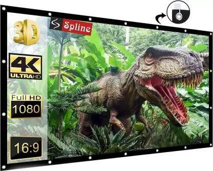 Spline 84" Inch Projector Screen (Foldable) 6 x 4 Feet 4:3 UHD - 4K (W) 72x48 Inch (H) Projector Screen (Width 184 cm x 124 cm Height)