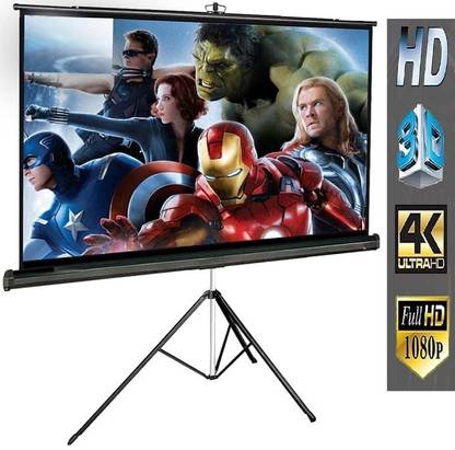 Hari Collections Projector Screen 10 Ft.x 8 Ft./150 Inches Diagonal 4:3 Aspect Ratio with tripod Projector Screen (Width 182.88 cm x 121.92 cm Height)