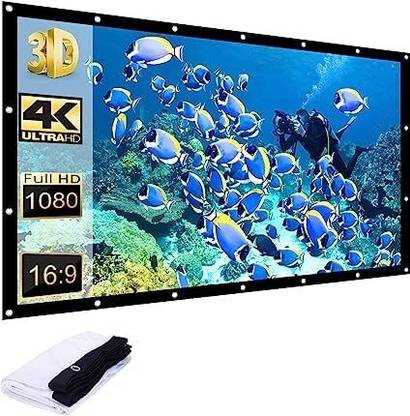 Savsol 165 inch 4K 16:9 Portable Eyelet Foldable for Home Anti-Crease Indoor Outdoor Projector Screen (Width 365 cm x 205 cm Height)