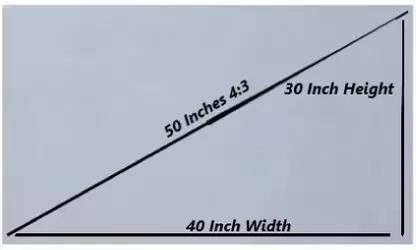 royality 50 Inch ,4K HD 4:3 Portable Video ALR Grey Screen Foldable for Home, Office Projector Screen (Width 102 cm x 76 cm Height)