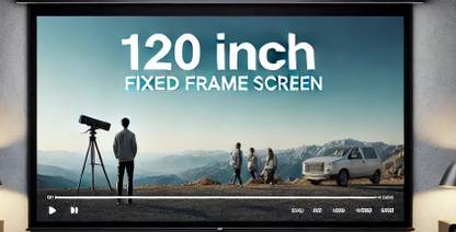 Acoustica just sound it 120 inch Fixed frame Projector Screen (Width 125 cm x 50.1 cm Height)