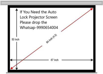 Moiz Manual Auto-Lock Series, Projector Screen, 4:03 Aspect Format, 6Ft. Width x 4Ft. Height with 84" Diagonal, in HD,3D and 4k Ready Projector Screen (Width 180 cm x 120 cm Height)