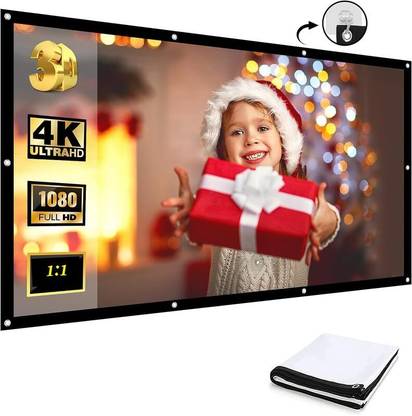 Moiz 8 Feet x 8 Feet Projector Screen,4K 1:1 Portable Eyelet Foldable Projection Projector Screen (Width 244 cm x 244 cm Height)