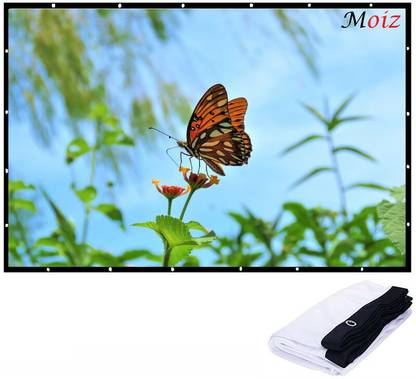 Moiz 200 Inch Large Eyelet (14.5ft x 8.4ft)- Ratio-16:9 Washable Foldable Anti-Crease Projector Screen (Width 257 cm x 447 cm Height)