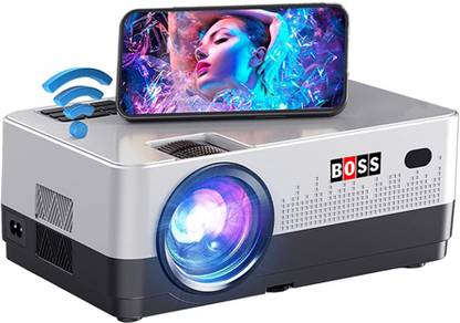 BOSS S13A Latest FHD 3D Android Smart Wi-Fi Bluetooth Projector | 4000 Lumens upto 250'' Display with Native 1920X1080P (FHD) Resolution | Keystone Correction, HiFi Dolby Digital | 1 Year Warranty | (S13A) (4000 lm / Wireless / Remote Controller) Portable Projector