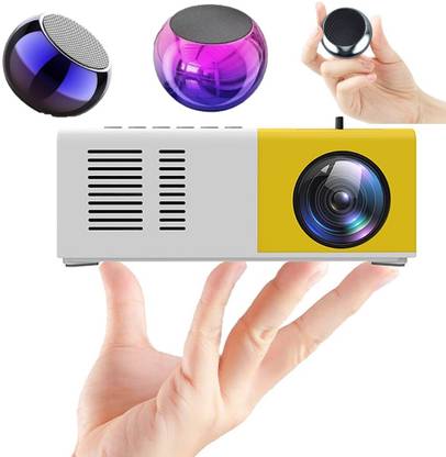 MUGO YG300 Pro Mini Projector WITH MINI SPEAKER HW19 Compatible with Smartphone (4700 lm / Remote Controller) Portable Projector