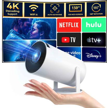 Torexo HY300 Freestyle FHD Android 11 WiFi 6/BT 5.0 1GB/8GB 180° Rotation Auto Keystone (4500 lm / 1 Speaker / Wireless / Remote Controller) Projector