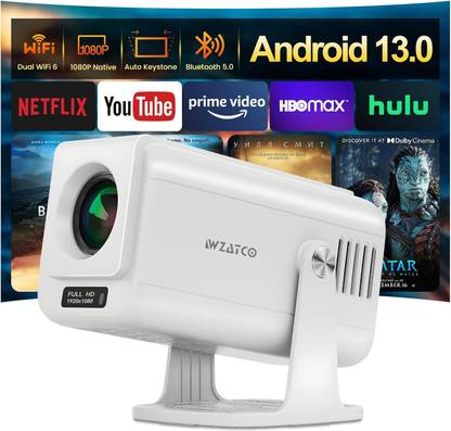 WZATCO Yuva Go Pro Native 1080P Projector (12500 lm / 1 Speaker / Wireless / Remote Controller) Projector
