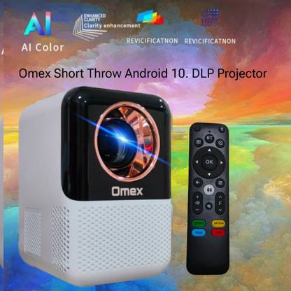 Omex M9 WI-FI Miracast 1280P HD Smart Home Theater LED Video Projector (2200 lm / 2 Speaker / Wireless / Remote Controller) Portable Projector