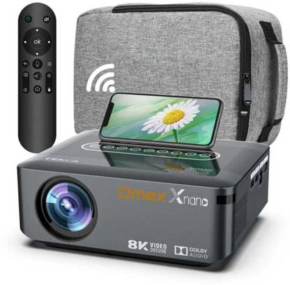 Omex Android 9.0 Dolby Audio Dual Wifi 5G BT5.0 8k decoding 6D Keystone (9000 lm) Portable Projector
