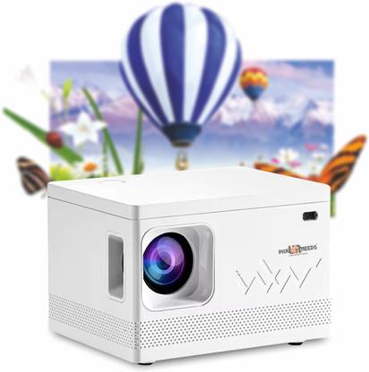 Make Ur Wish Mini Home Projector Dual Band WiFi + Bluetooth Support Mobile Phone Mirror HD (2500 lm) Portable Projector