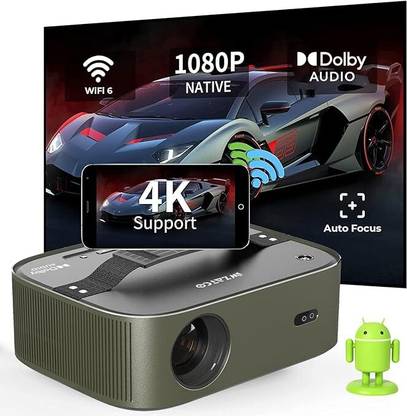 WZATCO Alpha 2 AutoFocus & Keystone Android 9 Native 1080P FullHD 840 ANSI (9500 lm / 2 Speaker / Wireless / Remote Controller) Projector