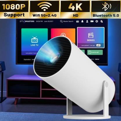 Frony Smart Projector for Home 4K Support Rotabable Design withApp Netflix,YouTubeA249 (4500 lm / 1 Speaker / Wireless / Remote Controller) Portable Projector