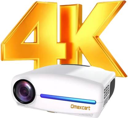 Omexcart New Arrival 4K LED Projector, 9000 Lumens 4D Correction LTPS+LCD Display (9000 lm / 2 Speaker / Remote Controller) Projector
