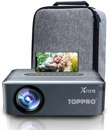 TOPPRO X1s FullHD Android 9.0 2GB/16GB Storage 2.4G/5G WiFi/BT 5.0 Voice Control Remote (12000 lm / 1 Speaker / Wireless / Remote Controller) Portable Projector