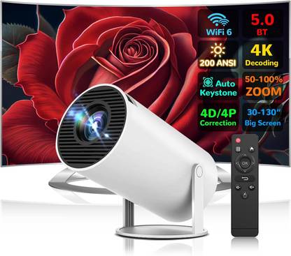 Fitpro Mini Portable Projector 4K - 200 ANSI Smart Projector with WiFi 6, BT 5.0 (300 lm) Portable Projector