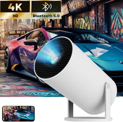 SACRO Smart Projector for Home 4K Support Rotabable Design withApp Netflix,YouTubeX50 (4500 lm / 1 Speaker / Wireless / Remote Controller) Portable Projector