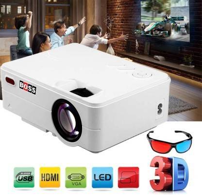 BOSS S12 Full HD Home Theater Projector 3000 Lumens 1920X1080 150" Display (3000 lm) Portable Projector