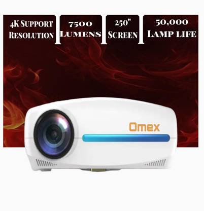 Omex C3 7500 Lumens 1920×1080p Netive 4D Keystone LTPS Display New Arrival 4K (7500 lm / 2 Speaker / Remote Controller) Projector