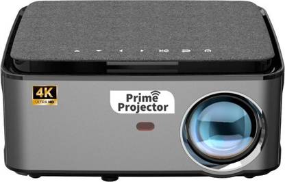 Prime Projector PS4 Smart Android 9.0|7500 Lumens, 4K, 20,000:01 Contrast Ratio Wi-Fi, Bluetooth (8000 lm / 2 Speaker / Wireless / Remote Controller) Portable Projector