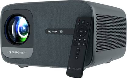 ZEBRONICS ZEB-PIXAPLAY 59 (MLP 6) (20000 lm) Portable 1080p, 200-inch Screen Size, Auto [ Focus | Keystone | Obstacle Detection | Screenfit ], BT v5.0, WiFi, HDMI-ARC, Type C DP, APP Support, Miracast Smart Projector
