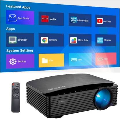 BYINTeK K25 Projector for Home 4K, Full HD Home Cinema Projector, 2.4G/5G WiFi Bluetooth (550 lm / 1 Speaker) Projector