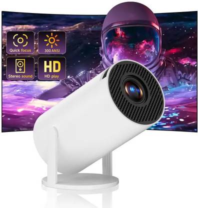 Omexcart 4k Android WiFi6 BT 5.0 260 ANSI LM Short Throw Auto Keystone (4000 lm / 1 Speaker / Wireless / Remote Controller) Portable Projector