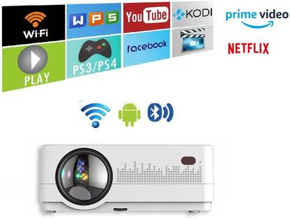IBS ANDROID 9.0 YOUTUBE NETFLIX HD 3D Projector HDMI USB VGA AV, 1280*720P (5000 lm / Wireless / Remote Controller) Portable Projector