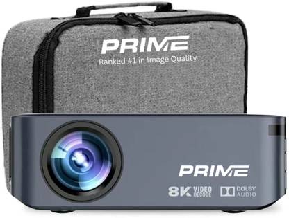 Prime Projector Latest X Series X1 Smart Projector |8500 Lumens, 4K 3D |WiFi |Android 9.0| Grey (8500 lm / 2 Speaker / Wireless / Remote Controller) Portable Projector