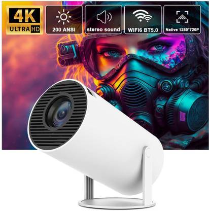 roxfire HY300 PRO Portable Projector, Support 4K 1080P with Dual-Band WIFI6 5G Wireless (36000 lm / 1 Speaker / Wireless / Remote Controller) Portable Projector