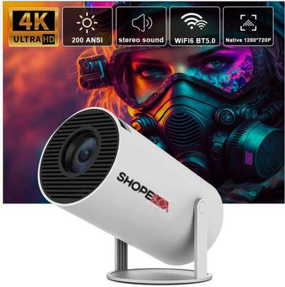 शॉपेक्सो HY300 4K Support 1GB 8GB Native 720P Android 11 Wifi BT Freestyle Auto Keystone पोर्टेबल प्रोजेक्टर